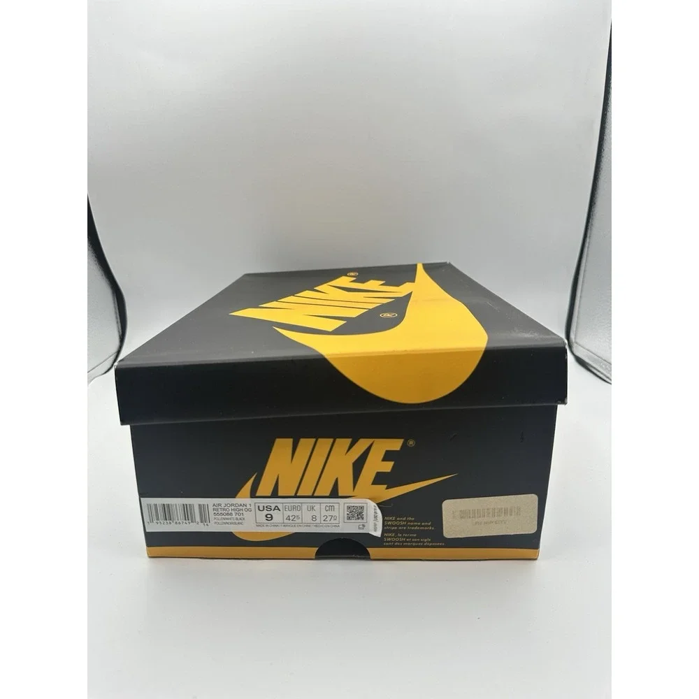 Nike Air Jordan 1 Retro High OG Yellow/Black Men's Size 9